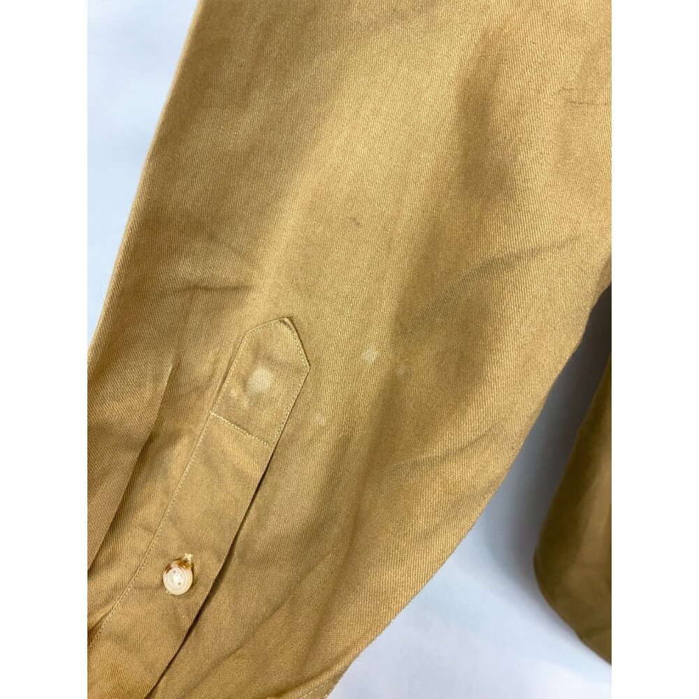 VTG Ralph Lauren Ladies Rough Wear Blouse 80s Khaki Button Front Cotton Size 6 - Picture 7 of 12